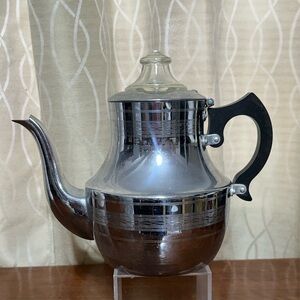 Art Deco Style Aluminum Coffee Percolator Bakelite Handle All Parts